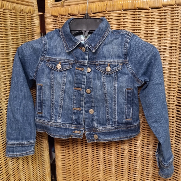 Old Navy Girls Jean Jacket Size XS/TP Blue Denim Medium Wash - Picture 1 of 4